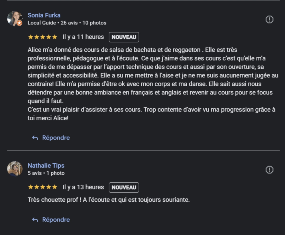 Vos avis!
