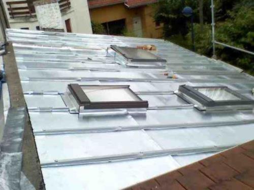 Toit en joint debout en zinc