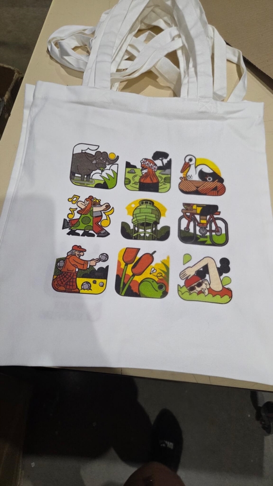 Sérigraphie quadri tote bag verso