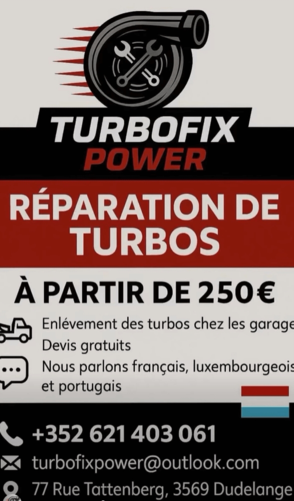 Réparation de turbos à partir de 250 €