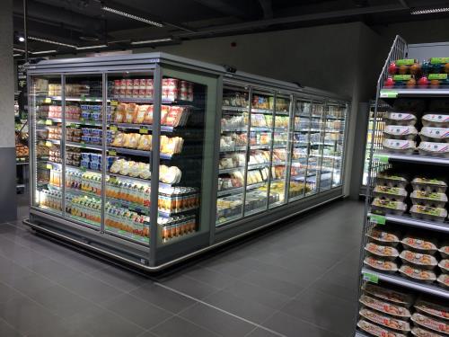 Meubles de tête de gondole à portes