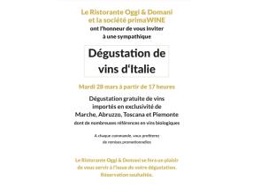 DEGUSTATION DE VINS D'ITALIE