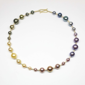 Collier en perles Tahiti, perles des mers du Sud et Edison.