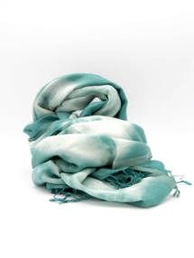Scarf - Half Silk - Tie dye - Green