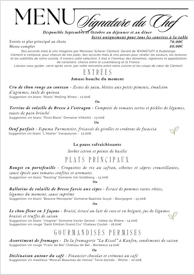 Menu Signature 1
