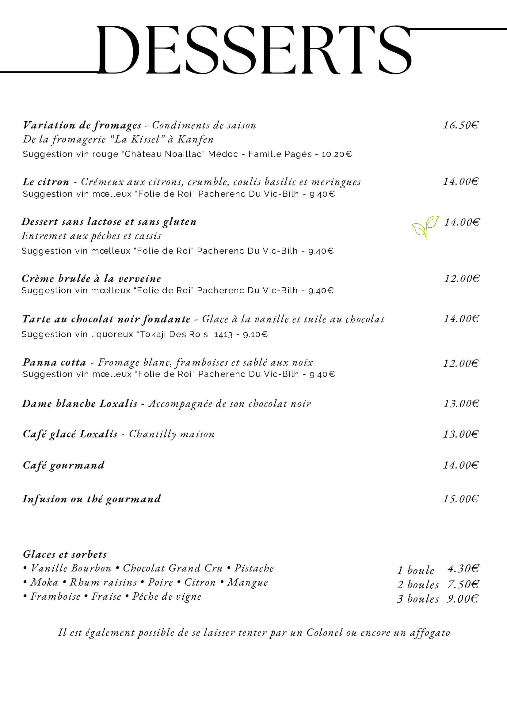 Desserts