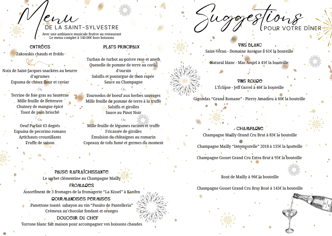 Menu Saint Sylvestre  2