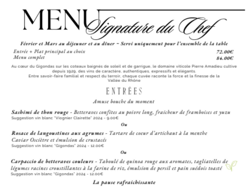 Menu Signature