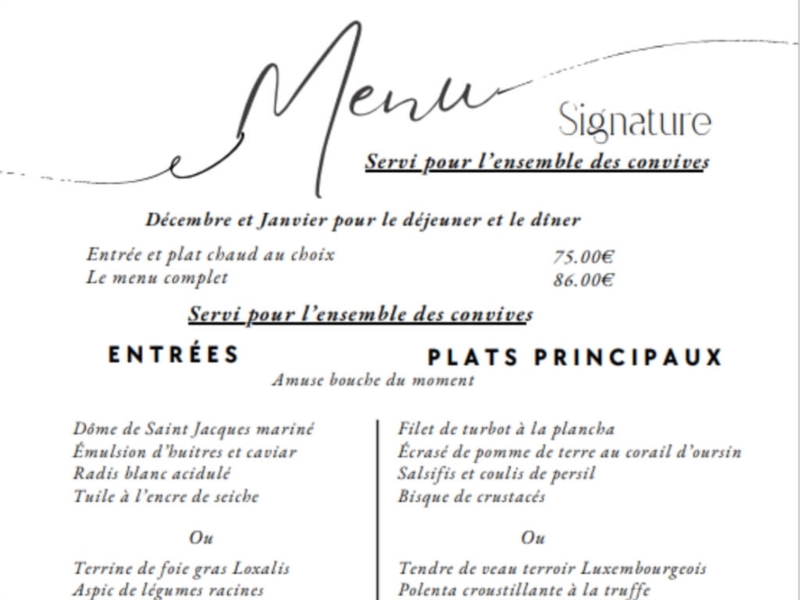 Menu Signature