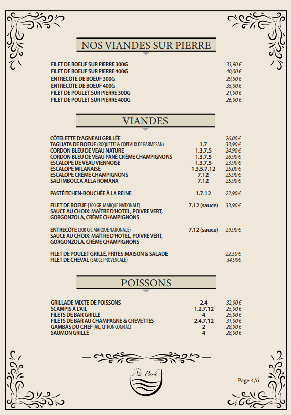 Notre Menu  4