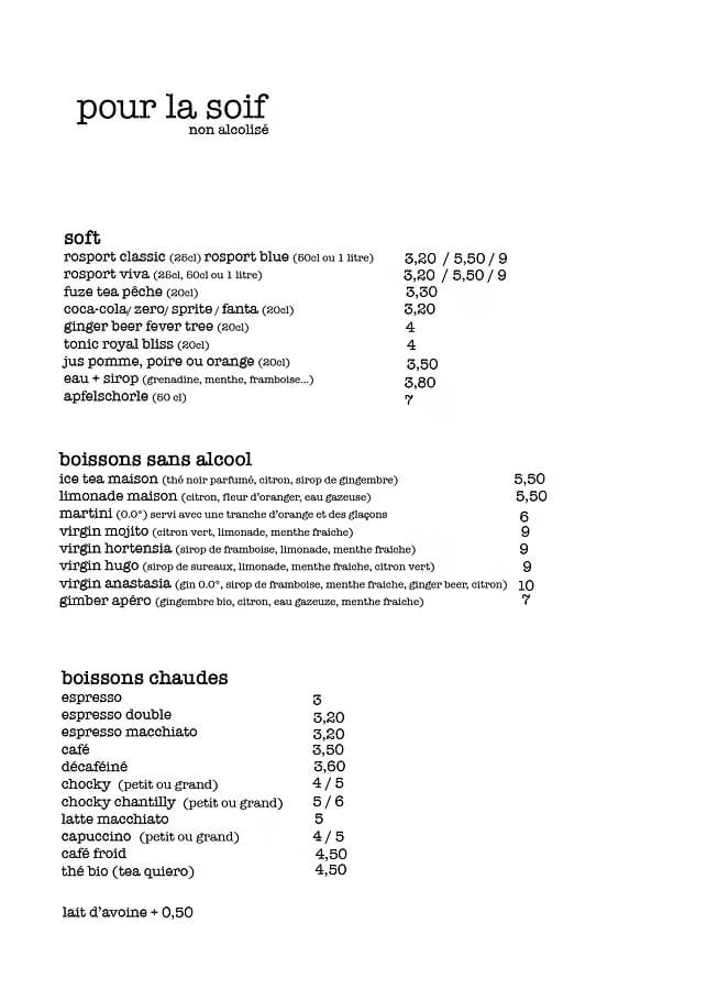 Boissons non alcoolisées 1