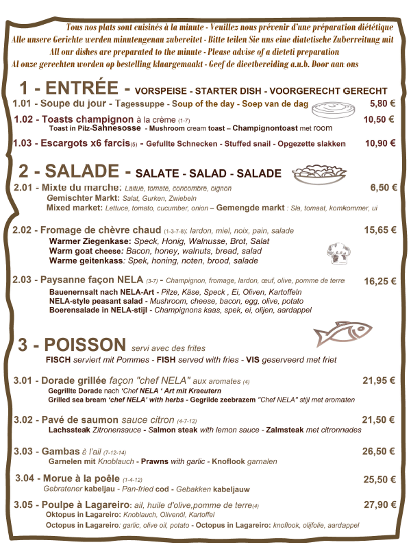 Carte MENU 3