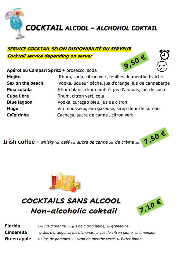 Carte MENU 10