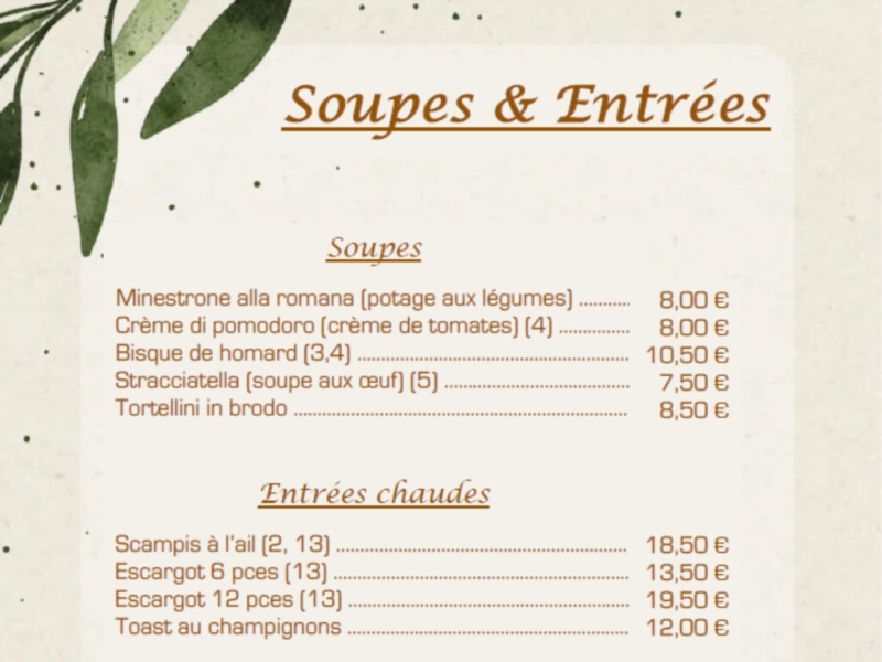 Soupes & Entrées